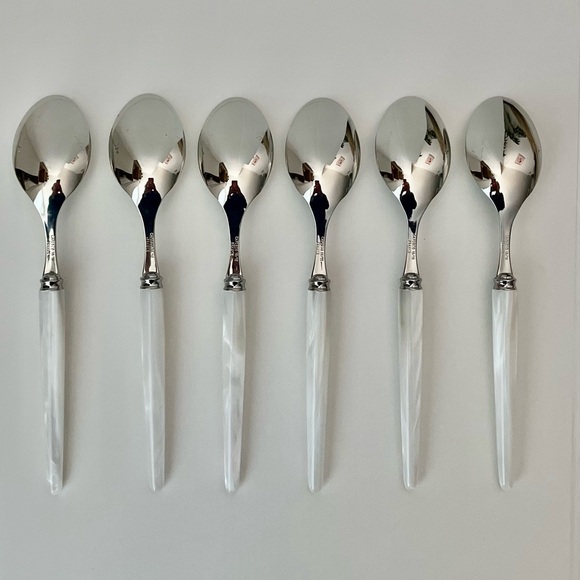 NWOT CAPDECO Elegant Tang White Dining Spoon Set of 6 - Picture 2 of 4